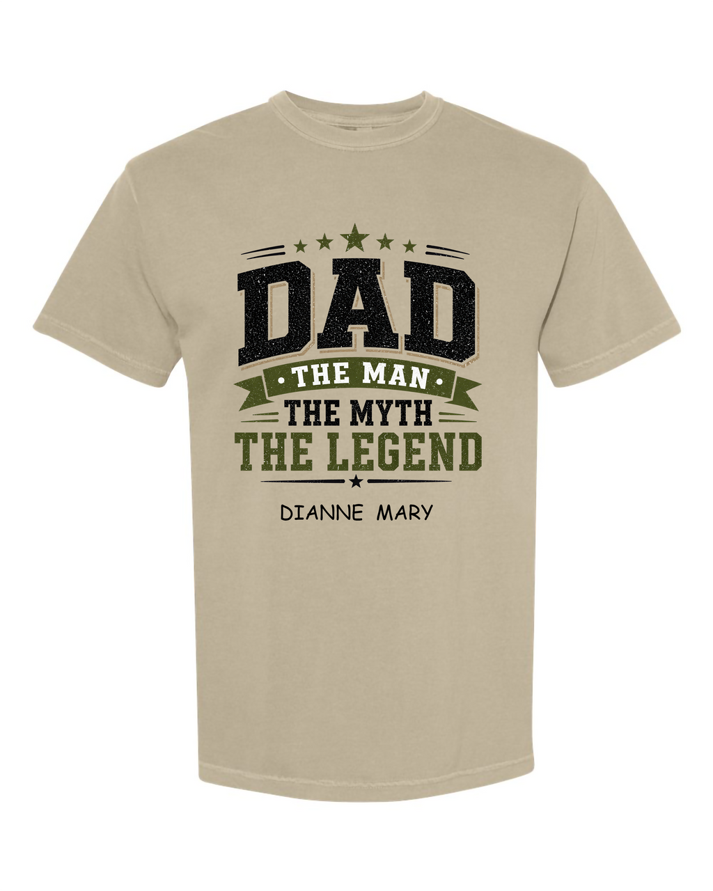 Personalized “Dad The Man The Myth The Legend” Comfort Colors® T-Shirt – Custom Father’s Day Gift for Dad