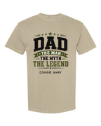 Personalized “Dad The Man The Myth The Legend” Comfort Colors® T-Shirt – Custom Father’s Day Gift for Dad
