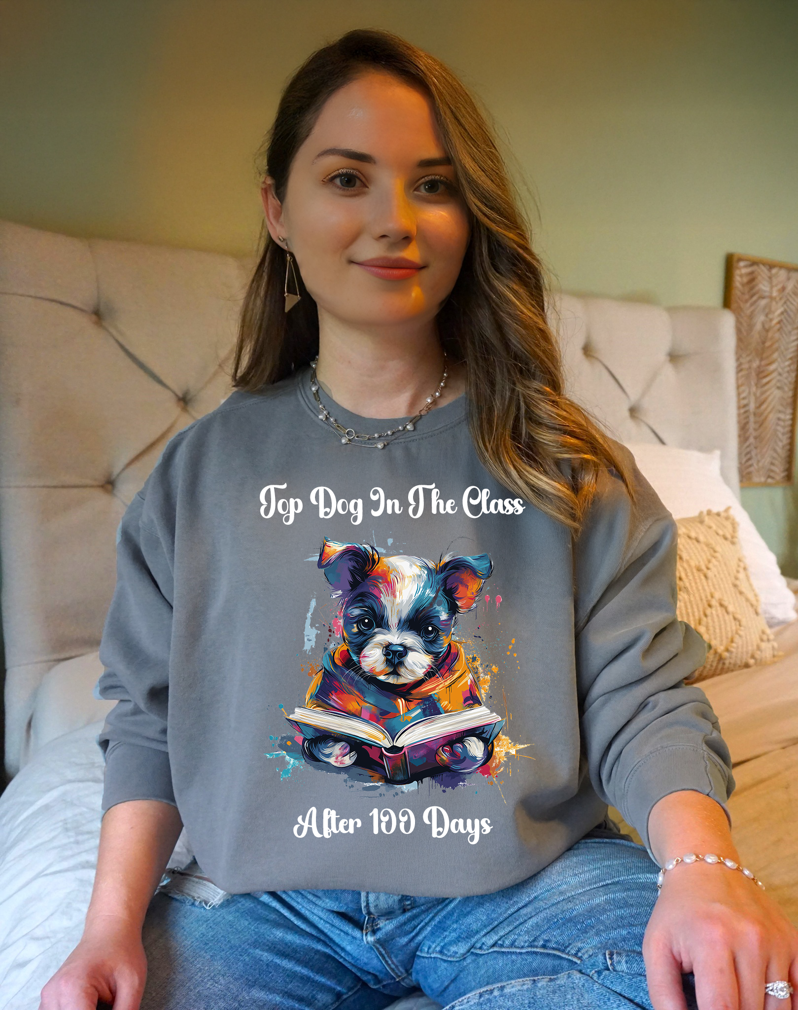 Top Dog in the Class After 100 Days Comfort Colors Sweatshirt Main image