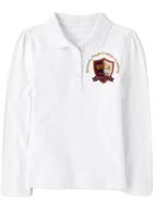 The Children’s Place Girls Long Sleeve Uniform Pique Polo Embroidered with School Logo