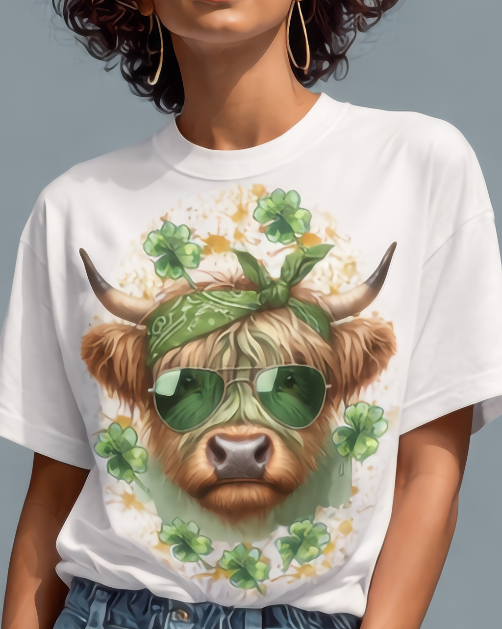 Highland Cow" St. Patrick's Day Graphic T-Shirt🍀