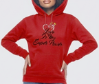 🎉 Embroidered "Love Is My Super Power" Valentine Theme Hoodie🎉