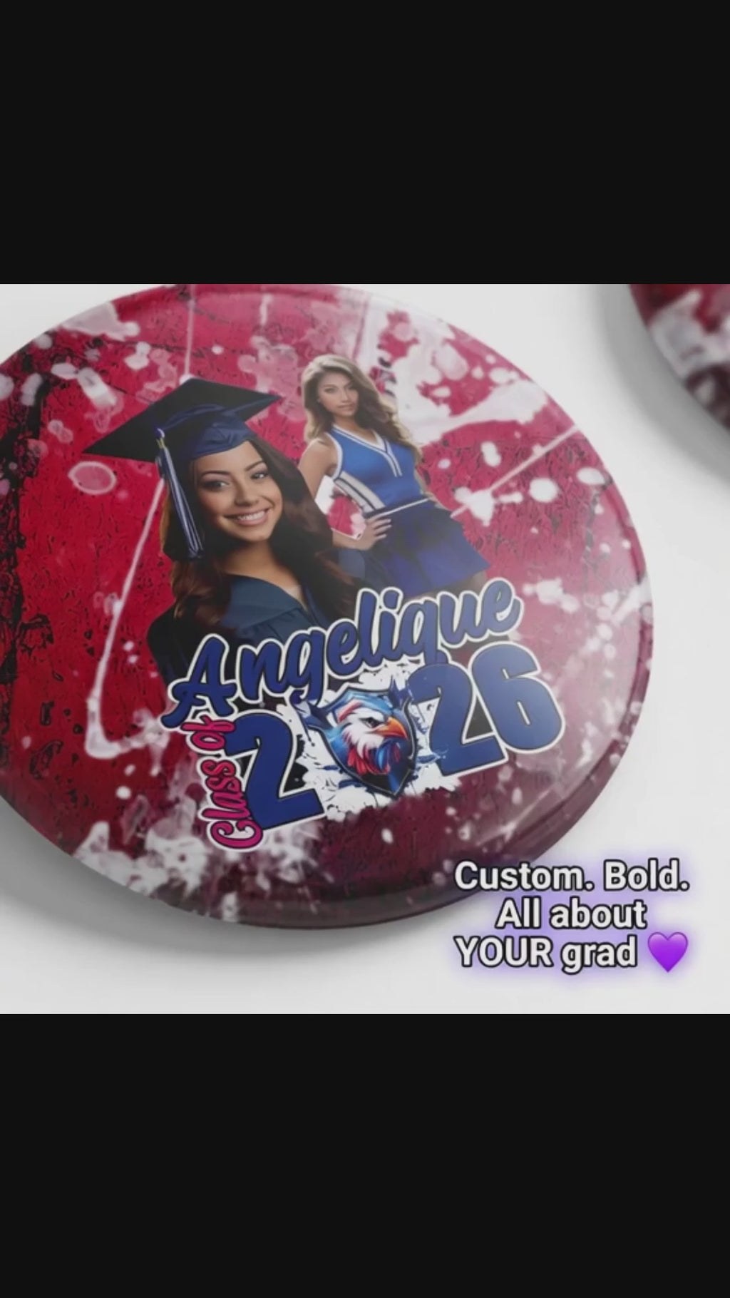 Custom Class Of 2025 Grunge Graduation Buttons - Set Of 8 🎓