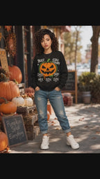 Black Grafitti Pumpkin Halloween Graphic Sweatshirt 🎉