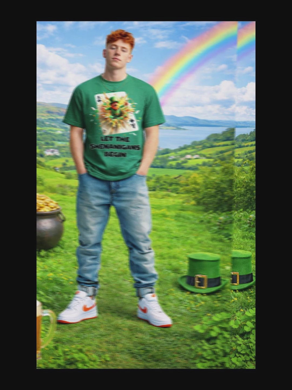 Let the Shenanigans Begin Leprechaun Graphic Comfort Colors T-Shirt