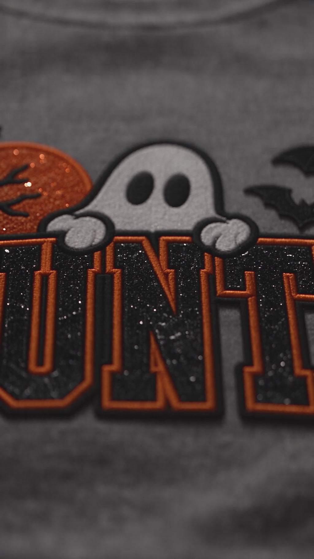 Haunted Halloween Sweatshirt | Ghost & Bat Crewneck | Adult XS–5XL + Youth S–XL