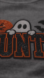Haunted Halloween Sweatshirt | Ghost & Bat Crewneck | Adult XS–5XL + Youth S–XL