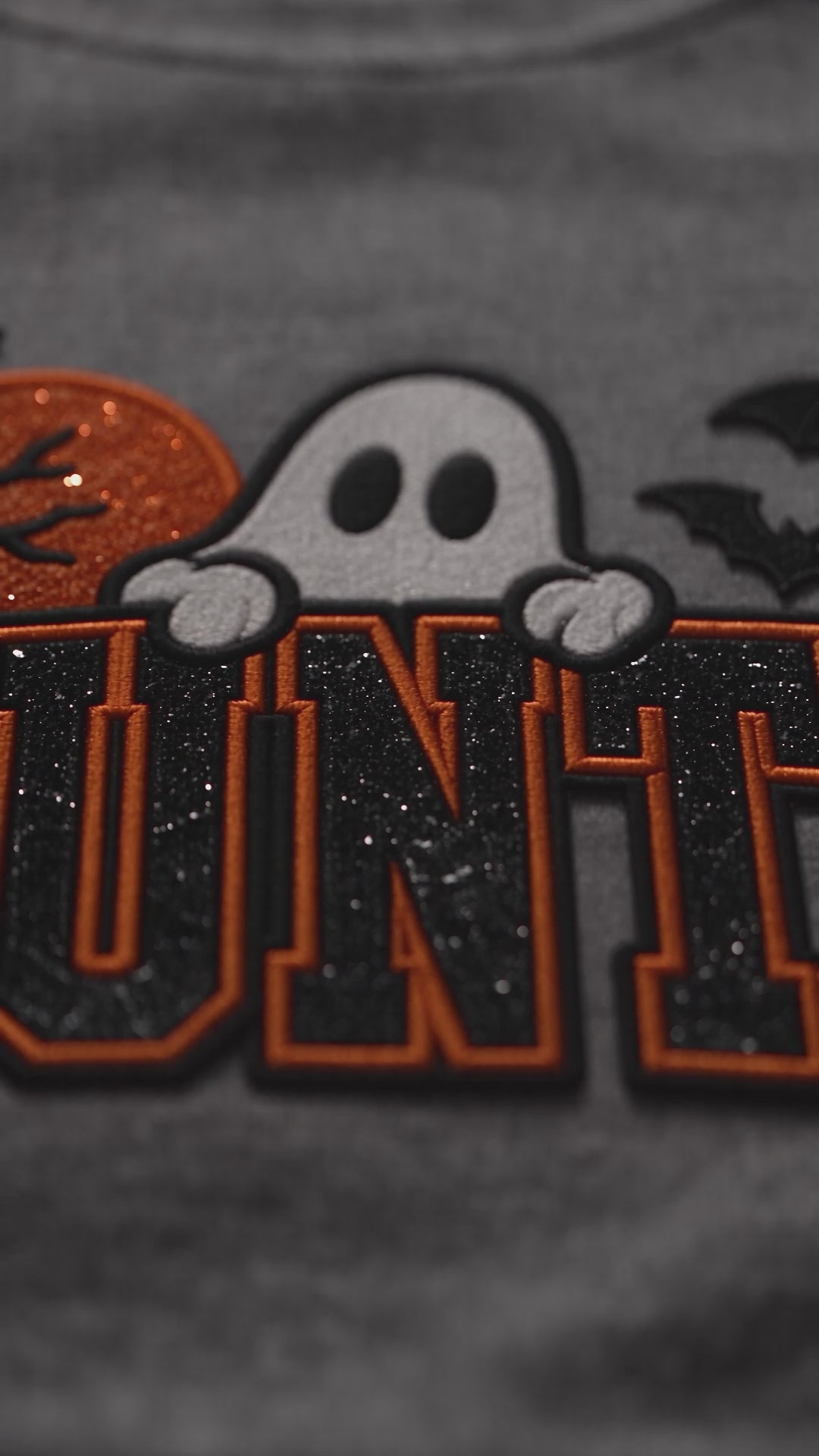 Haunted Halloween Sweatshirt | Ghost & Bat Crewneck | Adult XS–5XL + Youth S–XL