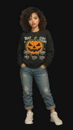 Black Grafitti Pumpkin Halloween Graphic Sweatshirt 🎉