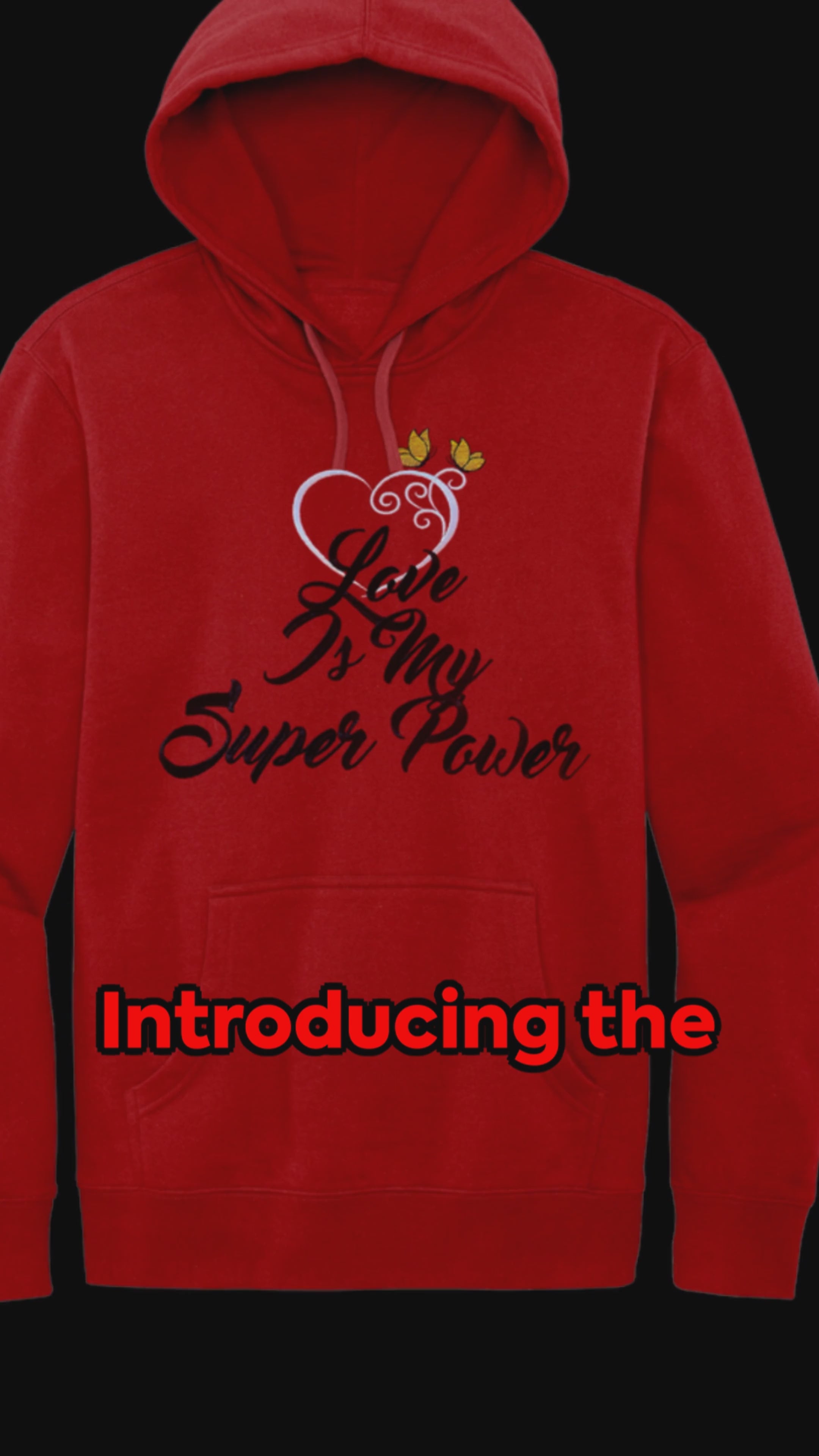 🎉 Embroidered "Love Is My Super Power" Valentine Theme Hoodie🎉