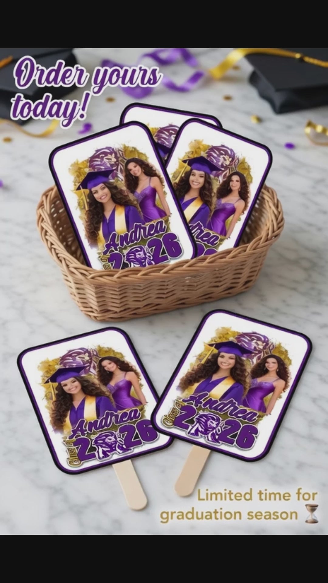 Custom Class Of 2025 Grunge Graduation Fans - Set Of 8🎓 V2