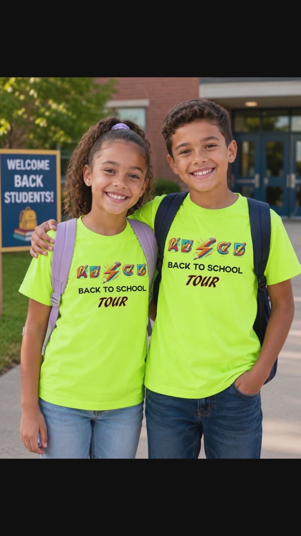 Neon Yellow "Back To School Tour" Youth T-Shirt