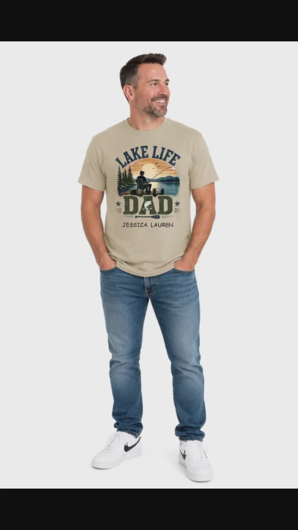 Personalized Lake Life Dad Shirt – Custom Fishing Comfort Colors® T-Shirt – Father’s Day Lake Dad Gift with Kids Names