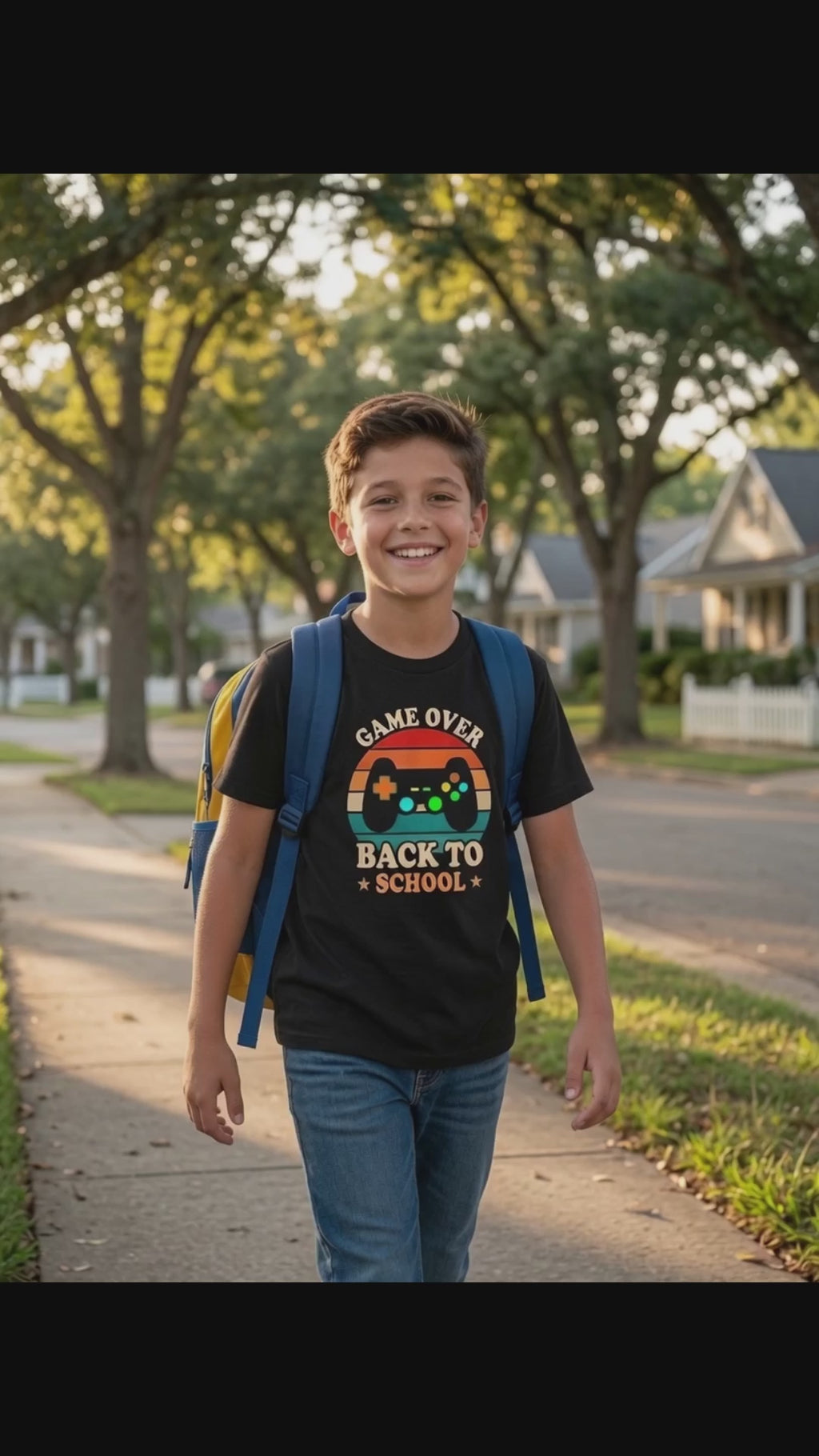 Black "Game Over" Youth Back to School T-Shirt