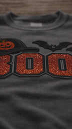 BOO! Halloween Sweatshirt | Matching Adult & Youth Crewneck | Family Halloween Outfit - Unisex Sizing