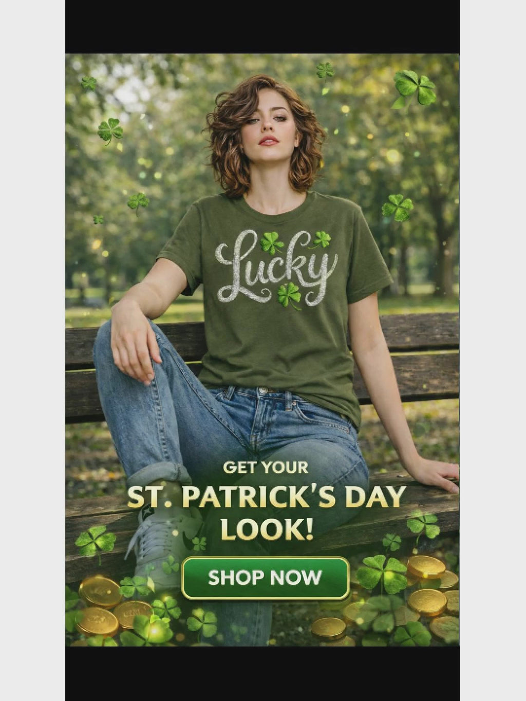 Lucky Charm Script Tee – Comfort Colors® Garment-Dyed St. Patrick’s Day T-Shirt