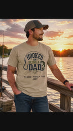 Hooked on Being a Dad™ Personalized Fishing Comfort Colors® Khaki T-Shirt