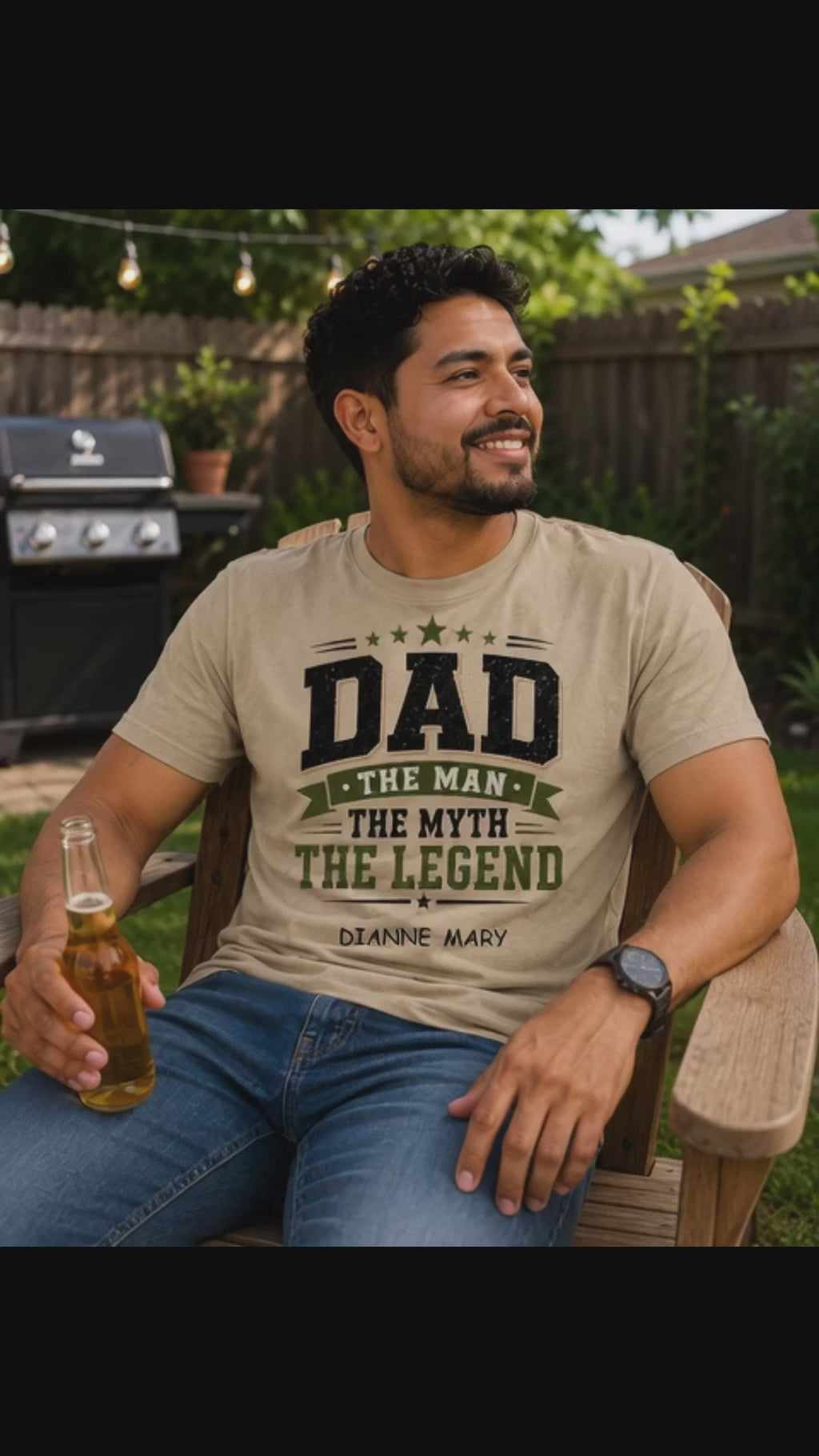 Personalized “Dad The Man The Myth The Legend” Comfort Colors® T-Shirt – Custom Father’s Day Gift for Dad