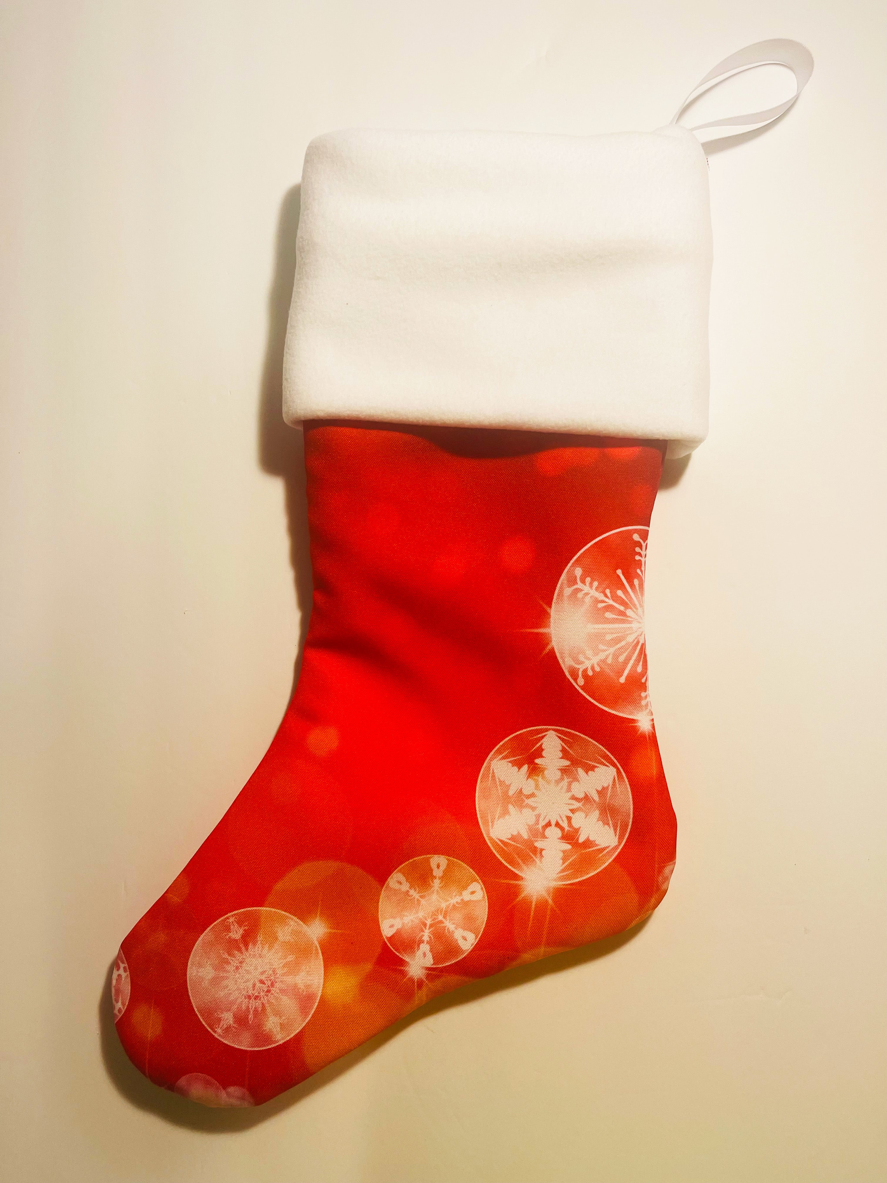 Festive Red Personalized Custom Photo Christmas Stocking Secondary image